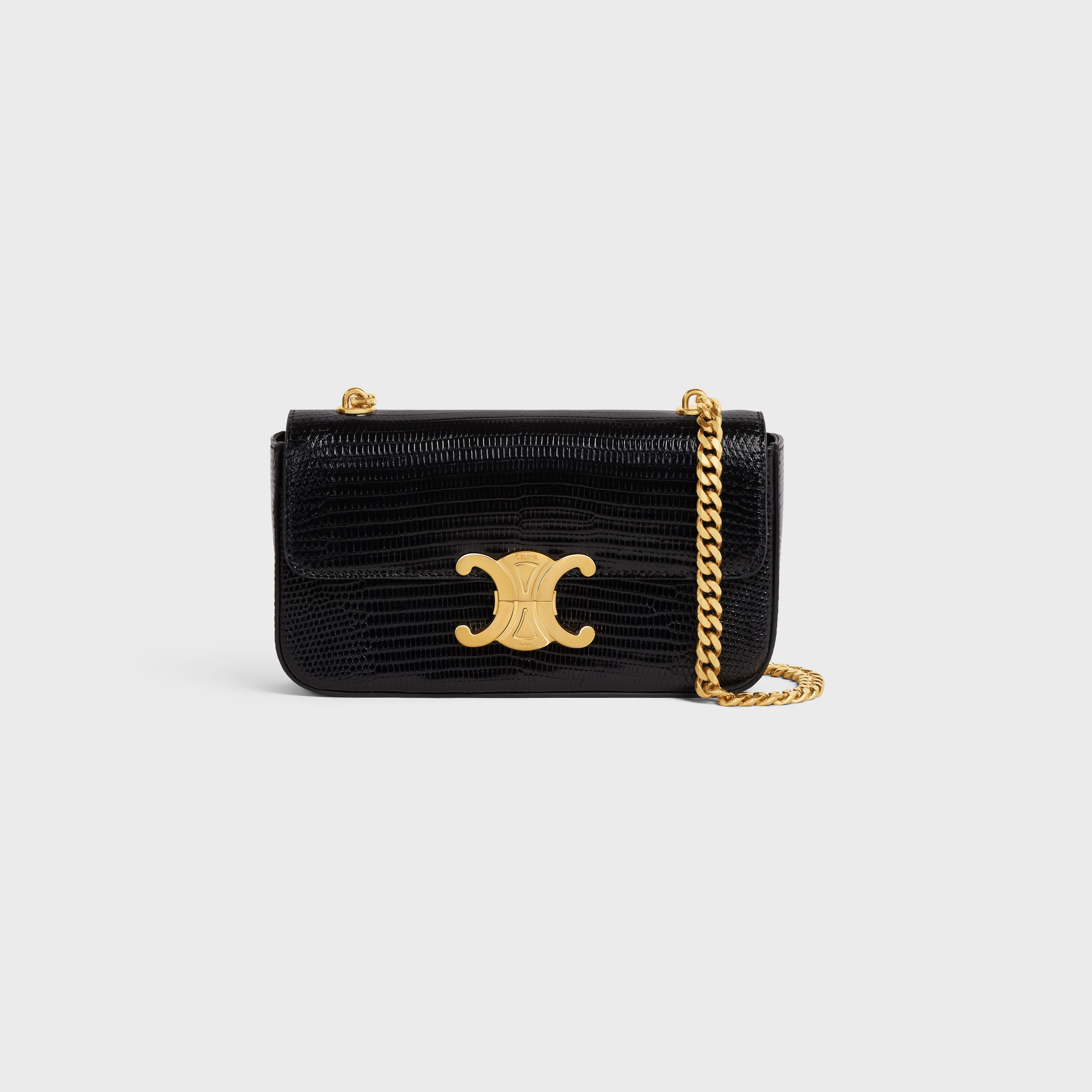 CELINE CHAIN SHOULDER BAG triomphe in Lizard | REVERSIBLE