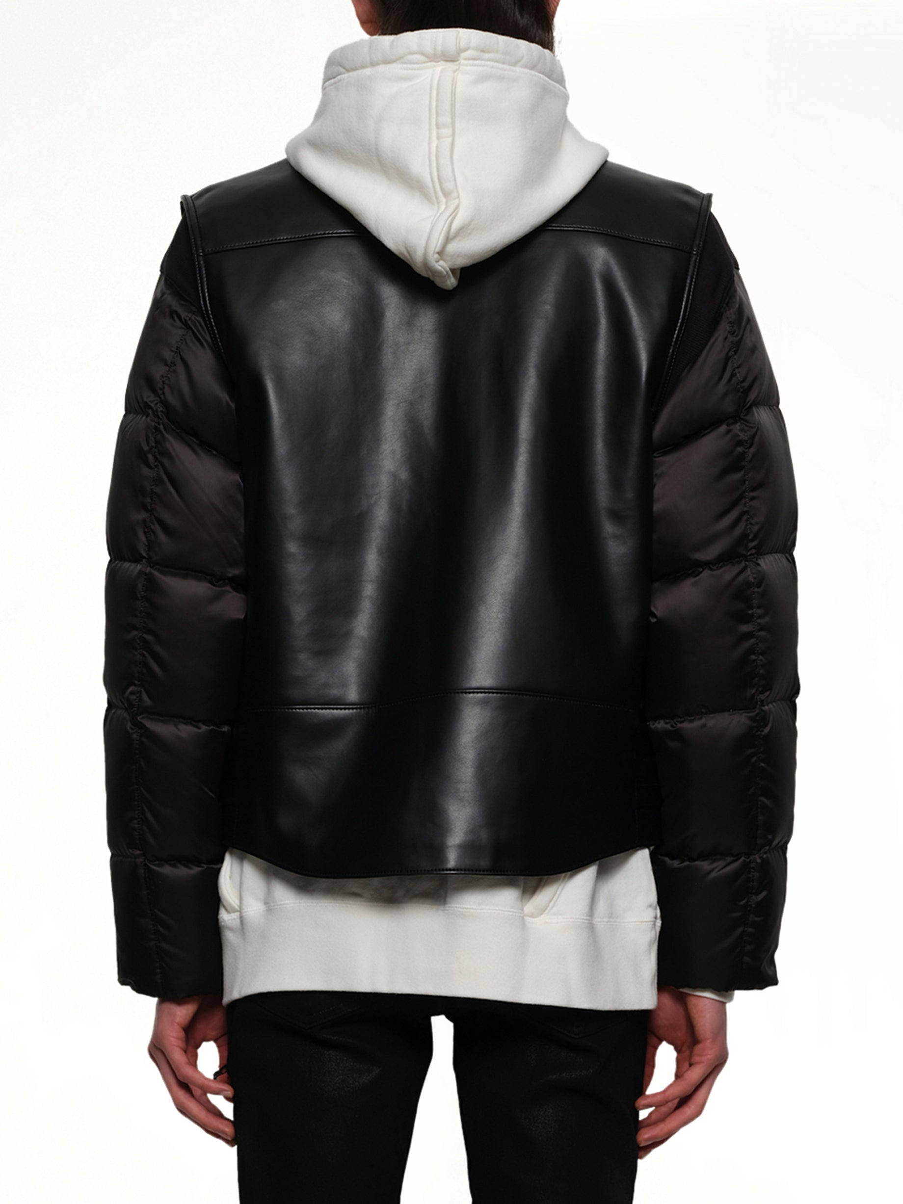 Vegan Leather Blouson in Black - 5