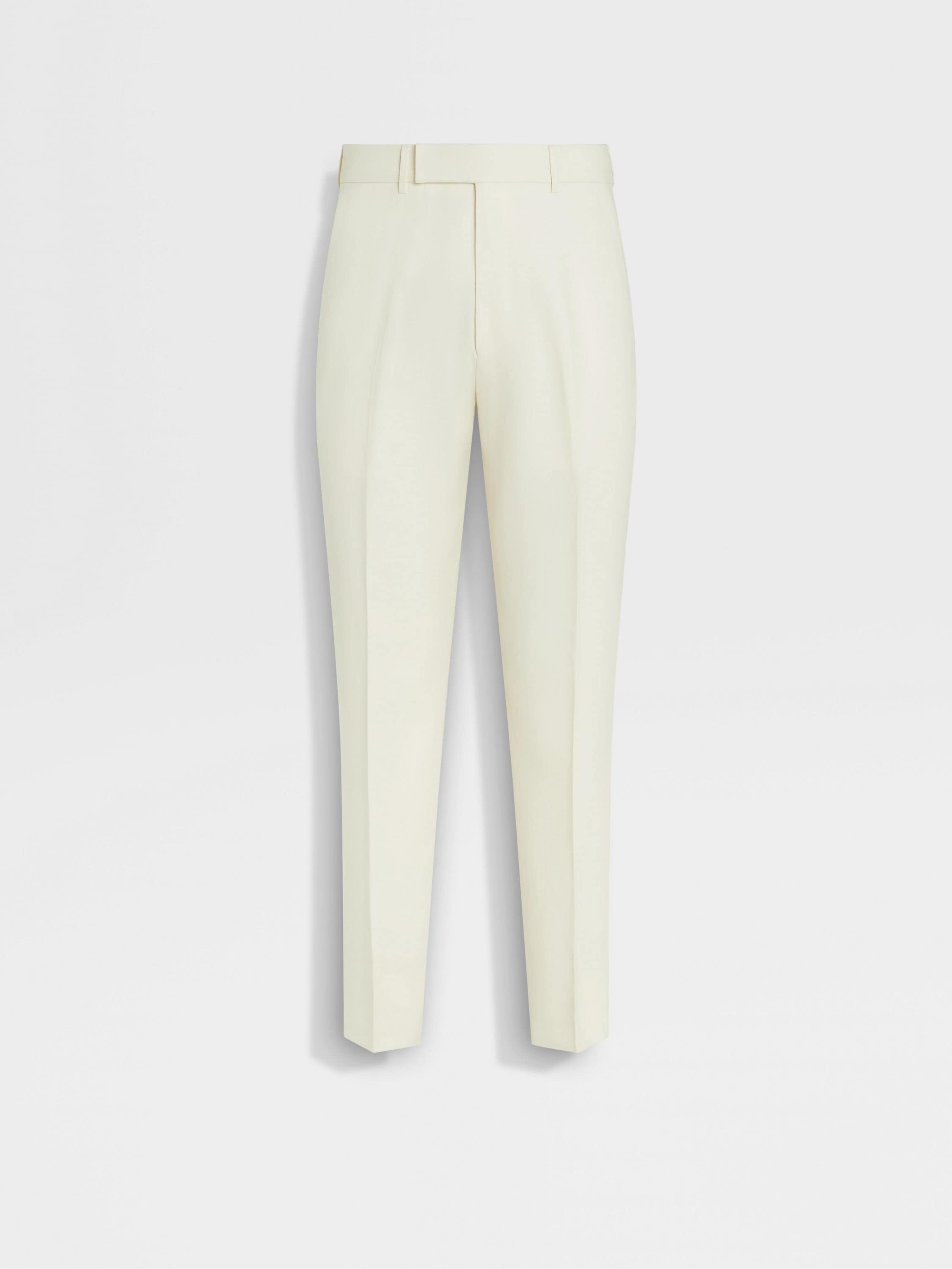 WHITE OASI LINO PANTS - 1