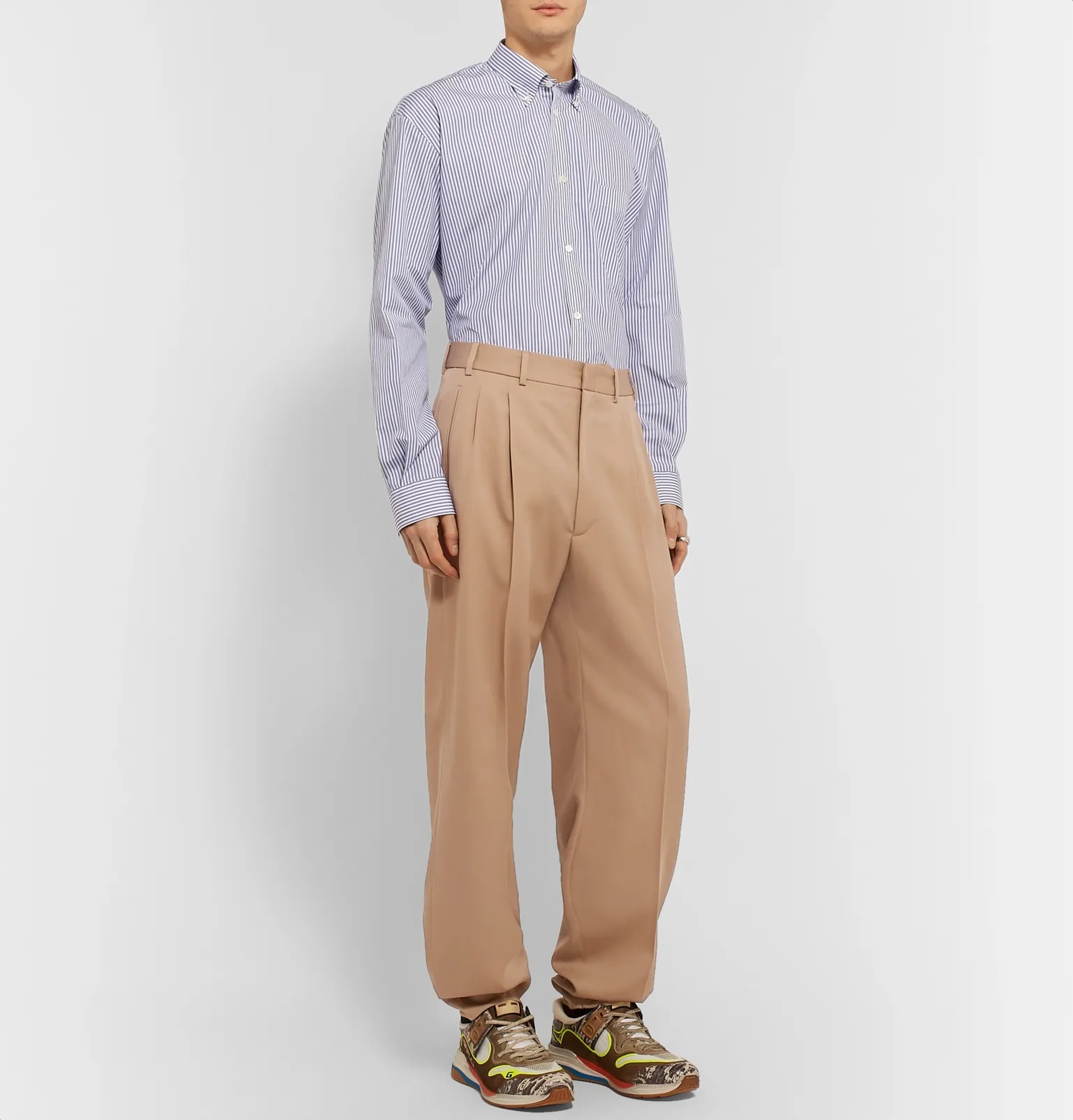 Tapered Pleated Wool-Twill Trousers - 2