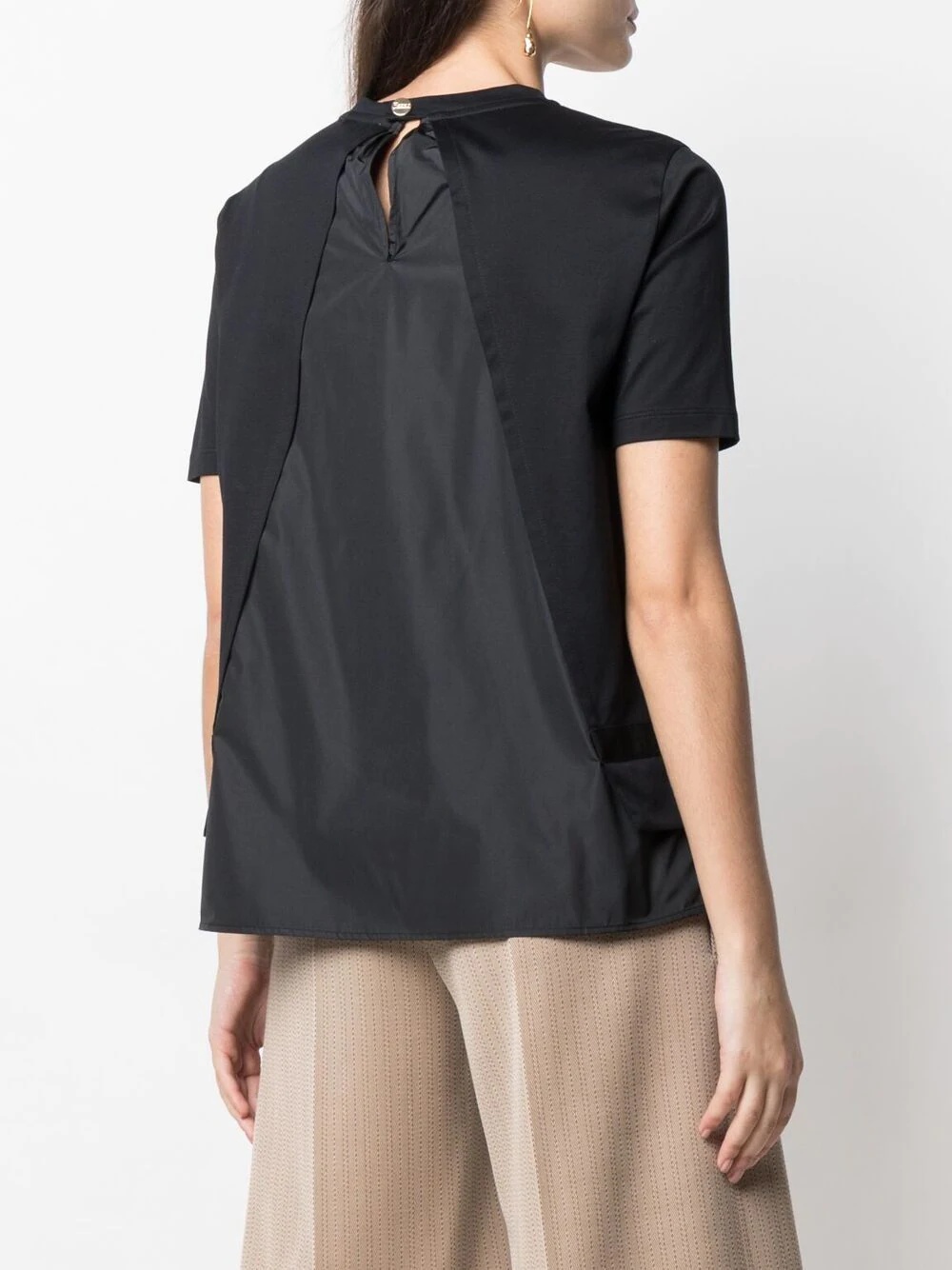 layered short-sleeve cotton top - 4