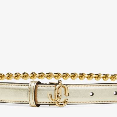 JIMMY CHOO JC Chain
Gold Metallic Vintage Leather and Chain Belt with Light Gold JC Emblem outlook
