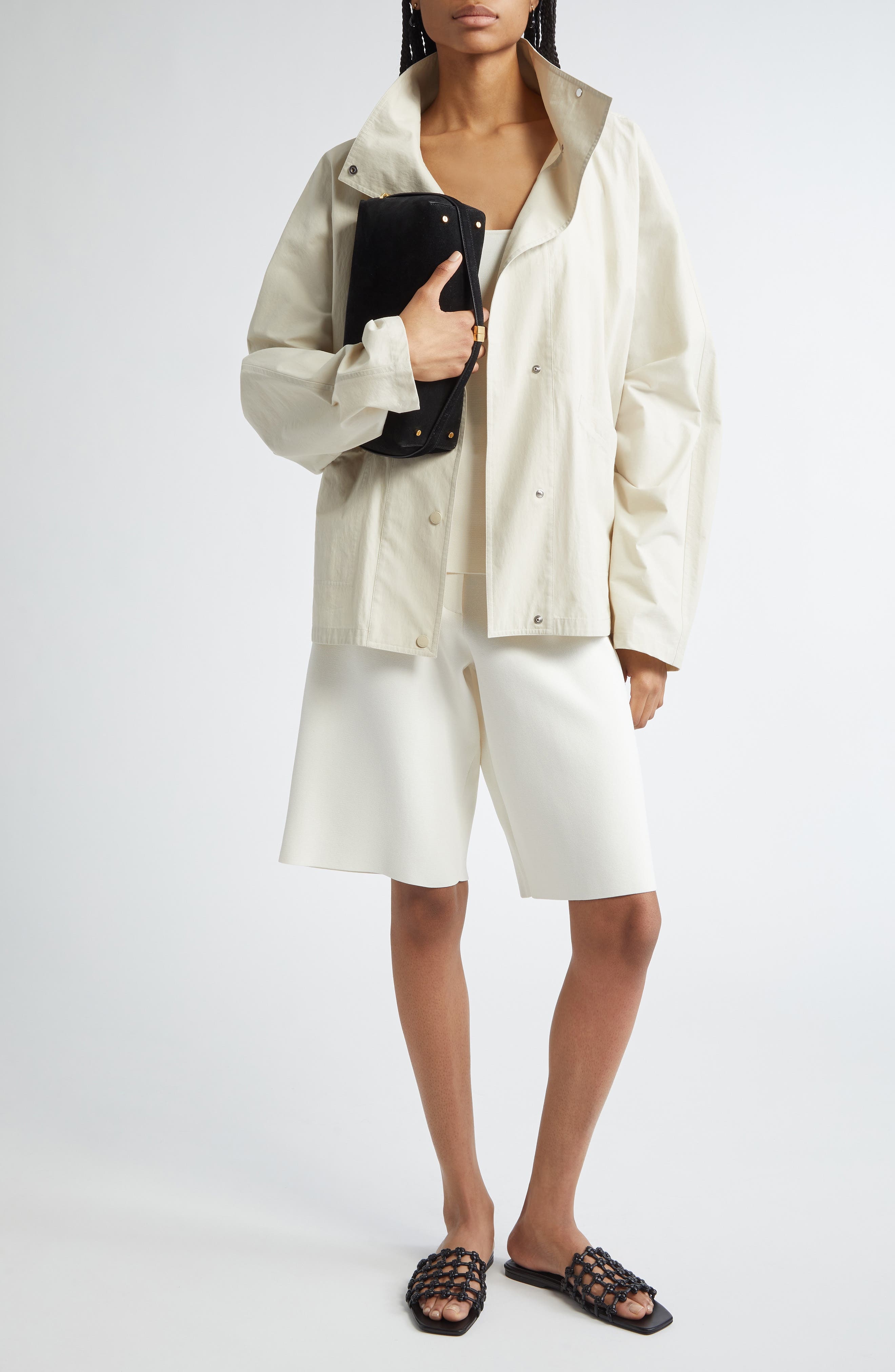 TOTEME Knit Shorts in White at Nordstrom - 2