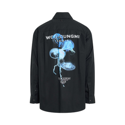 Wooyoungmi Jellyfish Back Print Shirt in Black outlook
