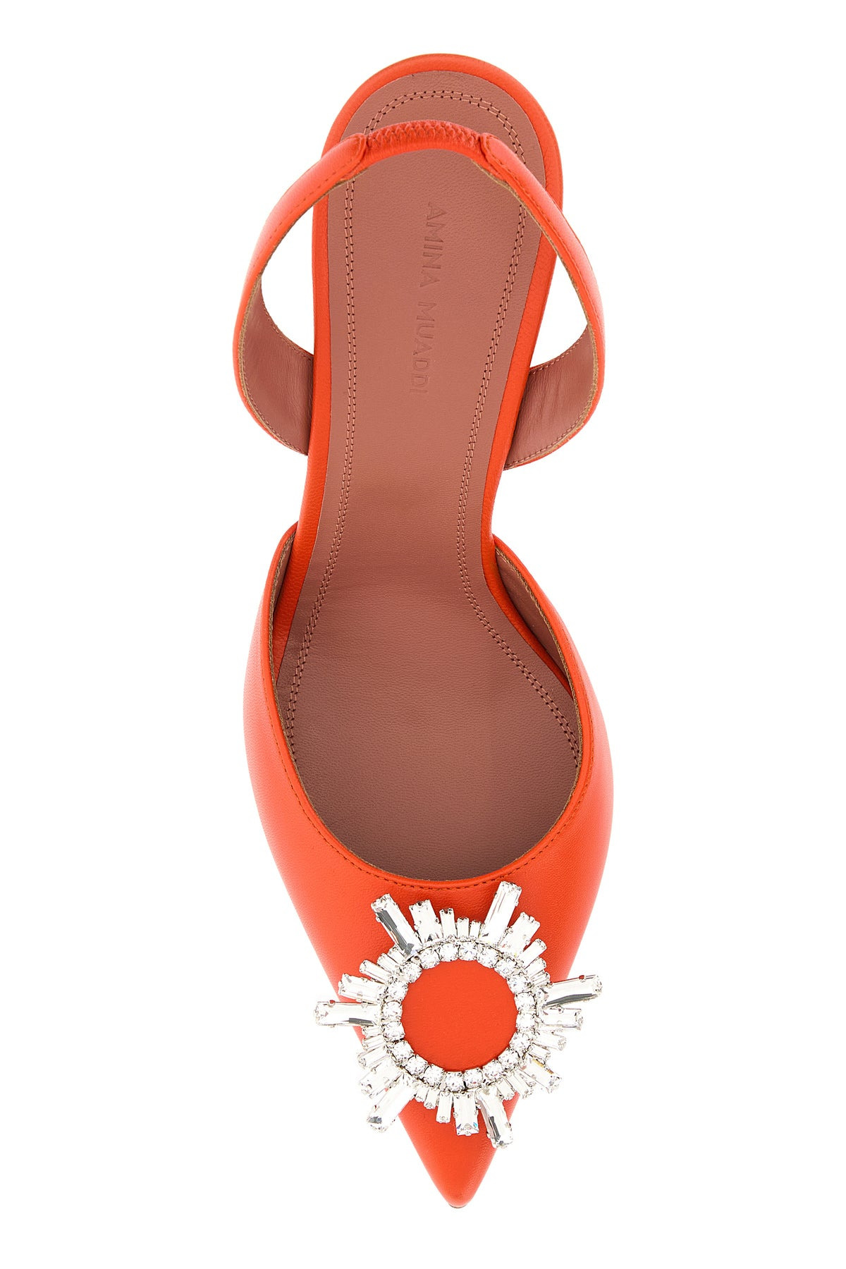 Orange nappa leather Begum pumps - 4