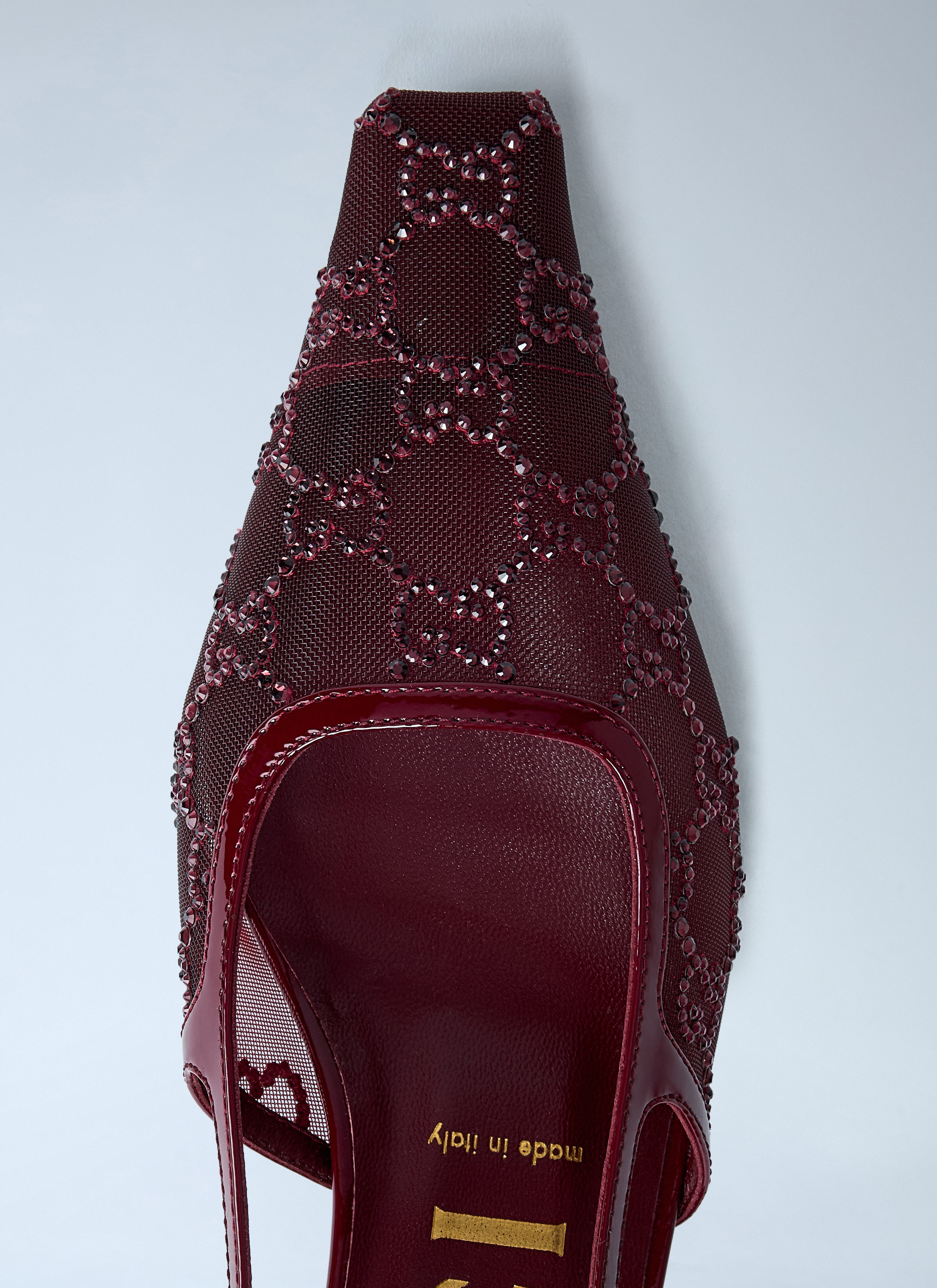 Gucci Women Gg Crystal Slingback Pumps - 6