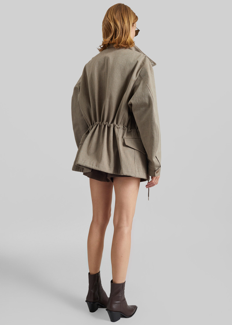 Danto Drawstring Utility Jacket - Light Brown 7