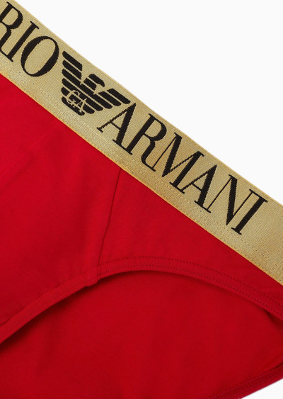 EMPORIO ARMANI Shiny logo elasticated-waist briefs outlook