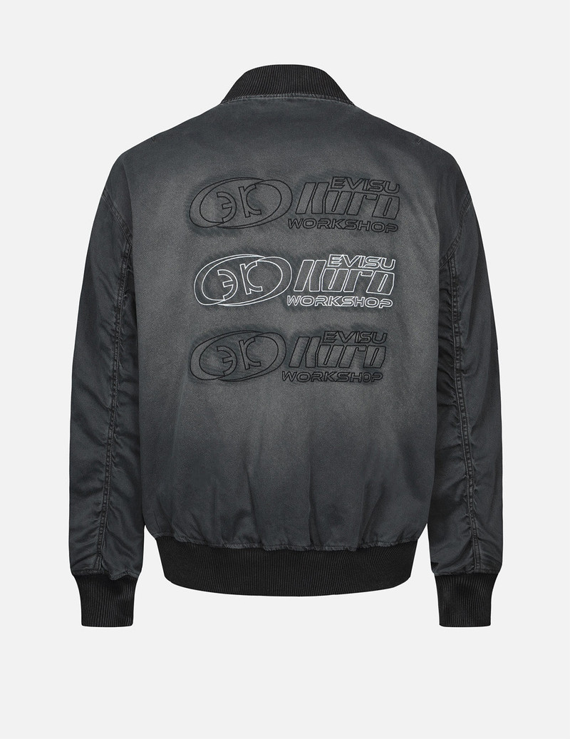EVISU Multiple Logo Embroideries MA-1 Bomber Jacket | REVERSIBLE