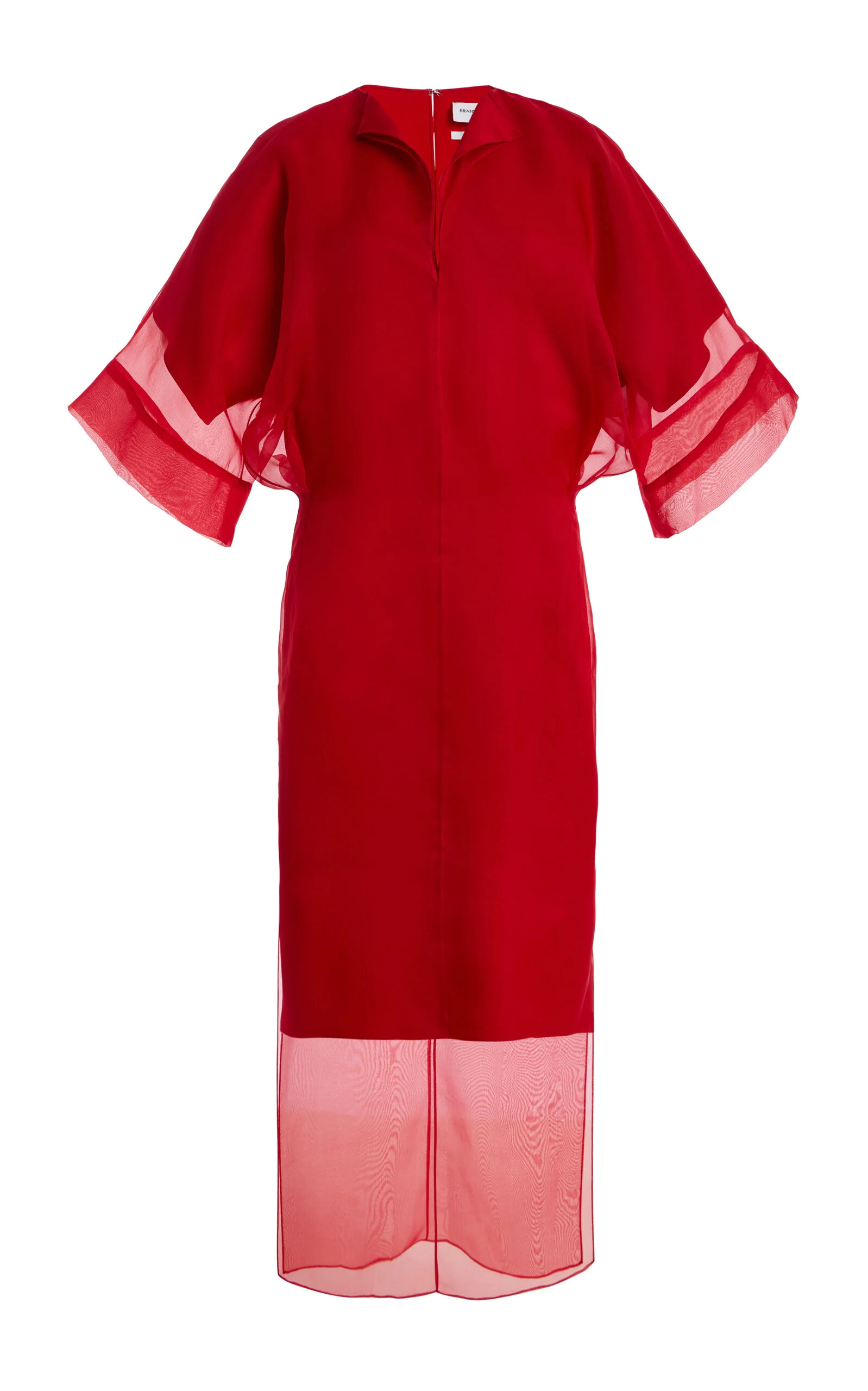 The Zuri Blouson Silk Midi Dress red - 1