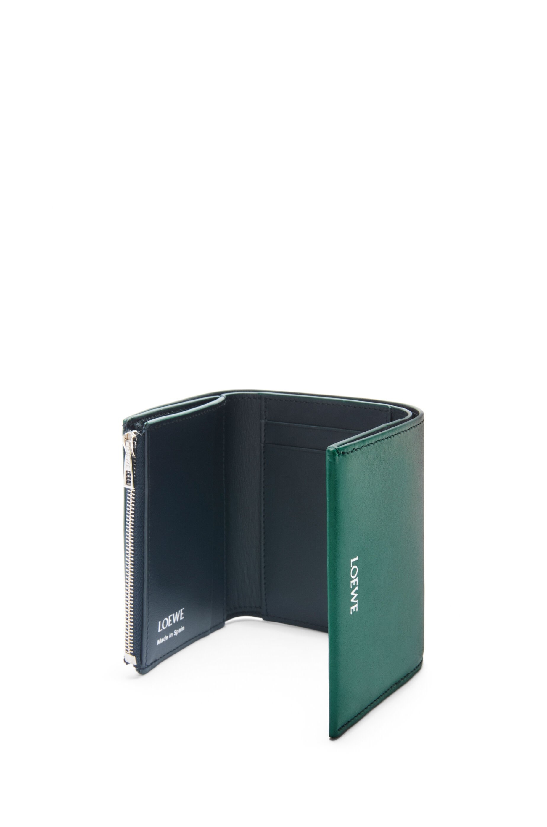 Trifold zip wallet in shiny nappa calfskin - 3