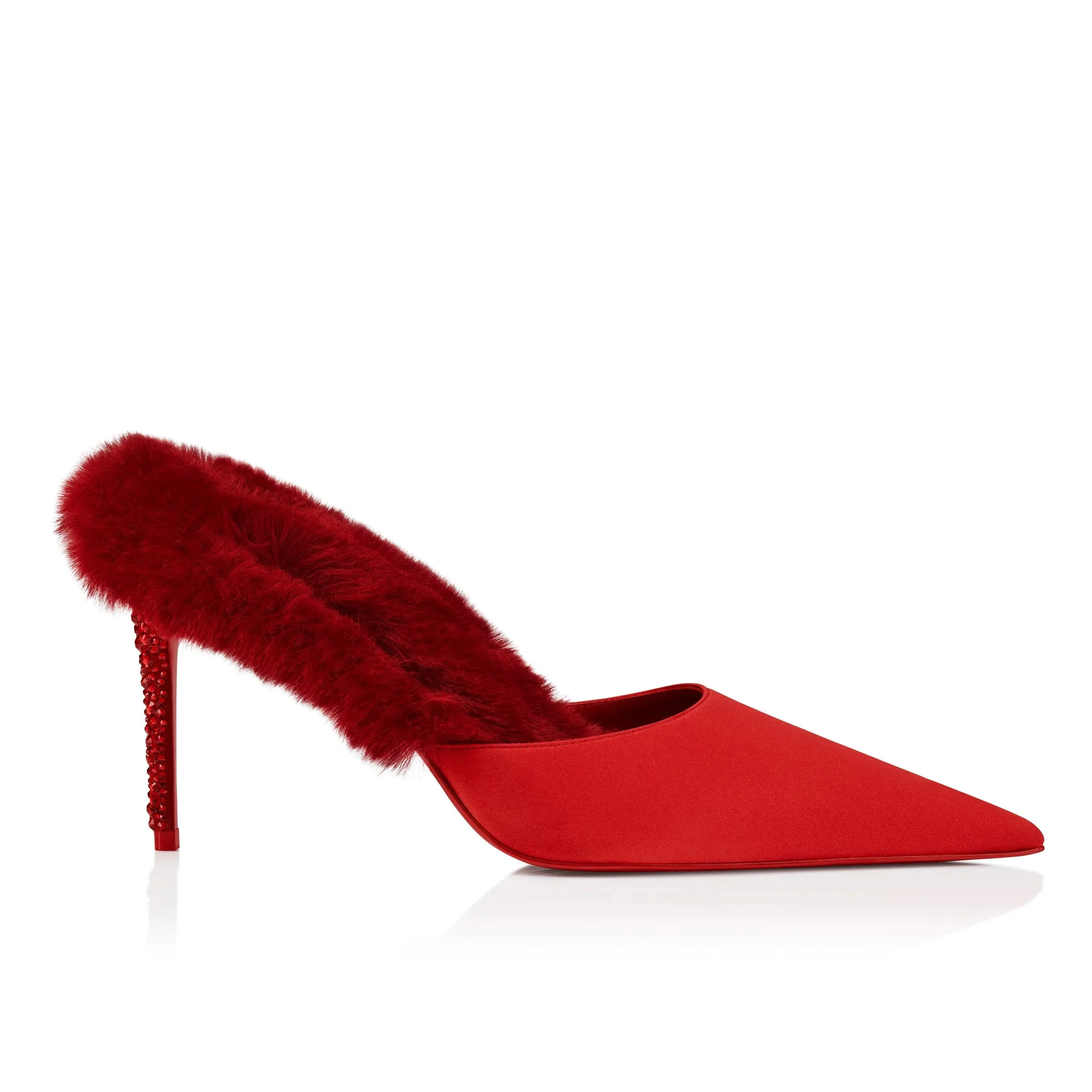 Christian Louboutin Km Fur Satin Pumps - 1