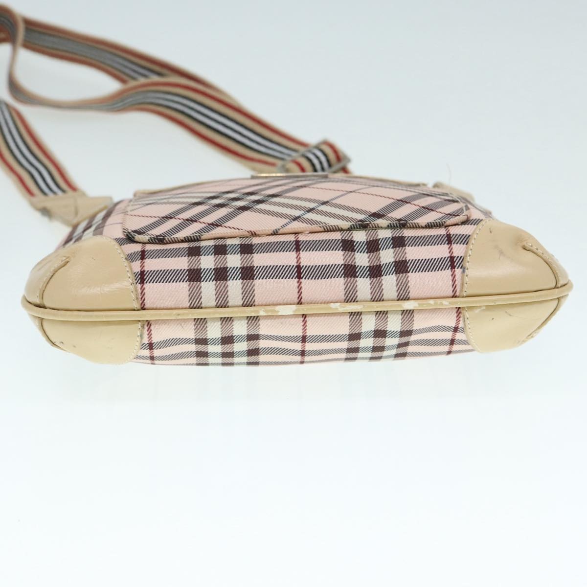 Burberry Nova Check Blue Label Shoulder Bag Nylon Beige Silver - 5