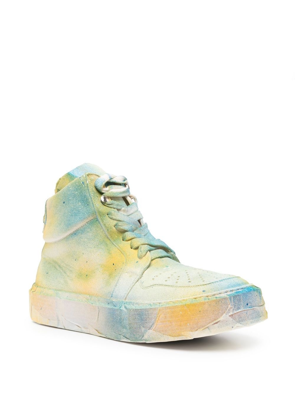 spray-effect high-top sneakers - 2