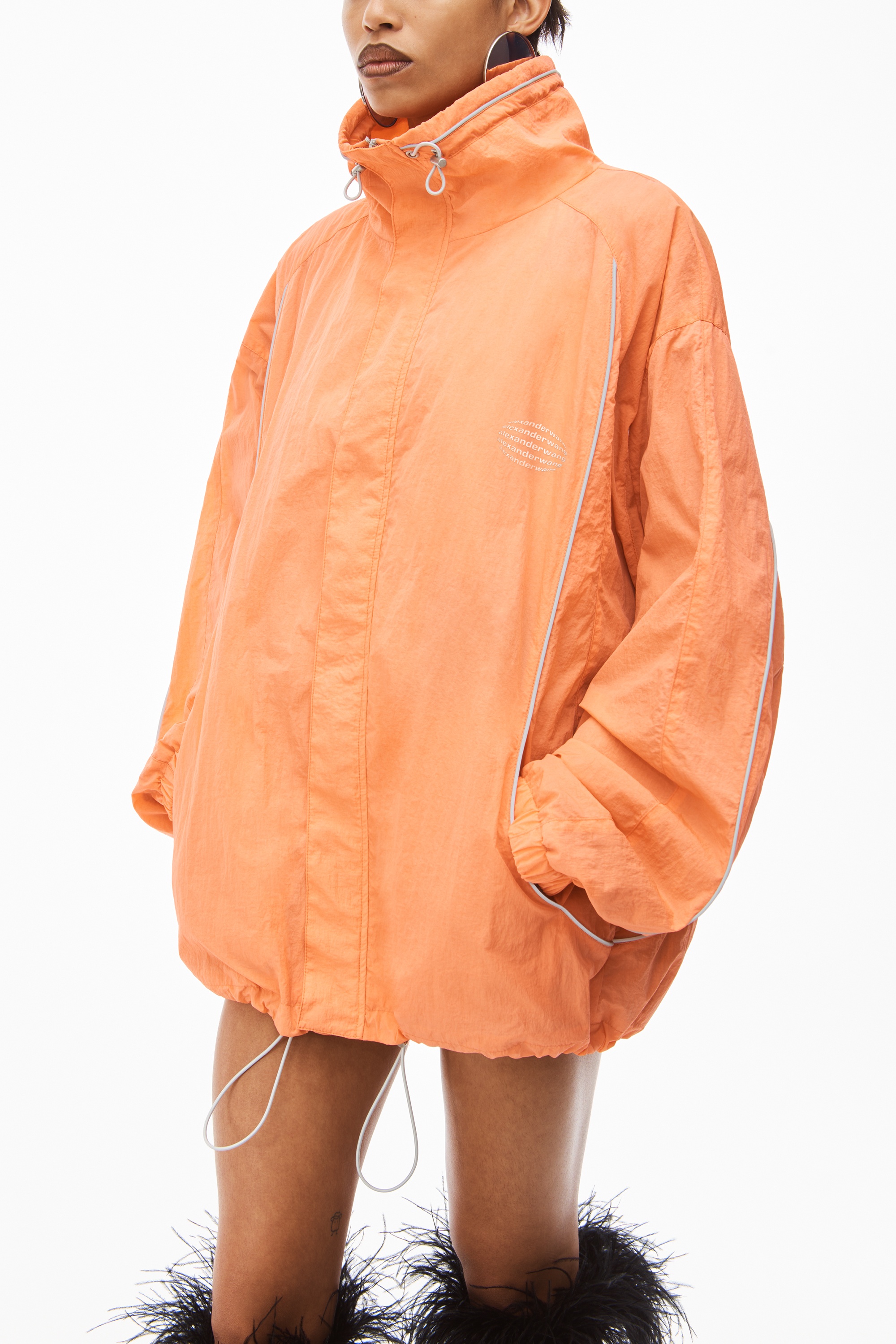 Alexander Wang TRACK JACKET IN HEAVY WASHED NYLON | REVERSIBLE