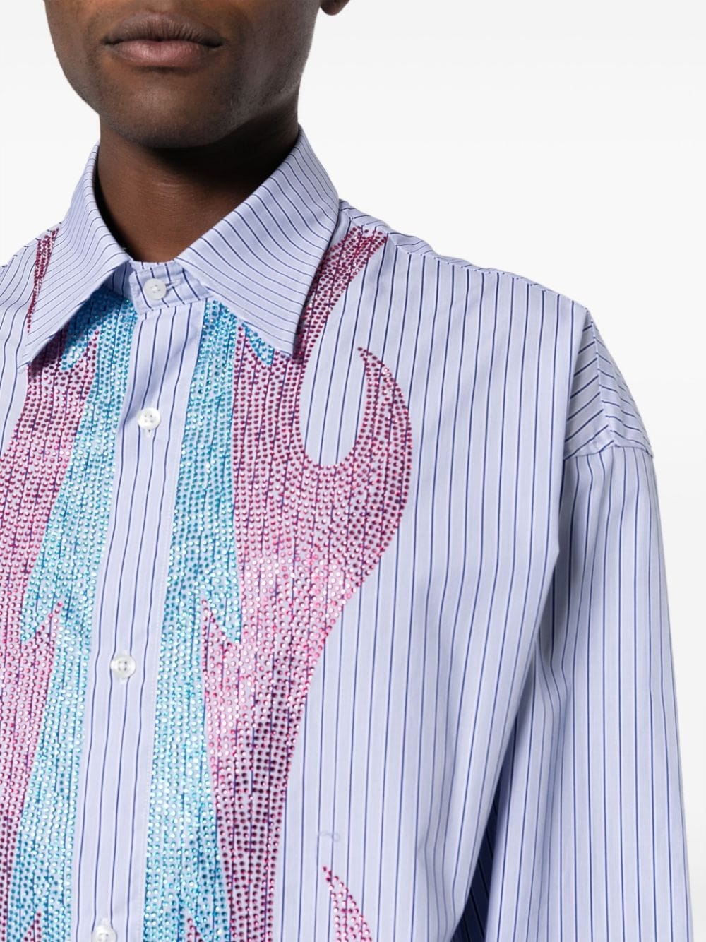 rhinestone striped shirt - 5