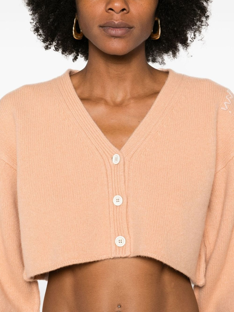 logo-embroidered cardigan 5