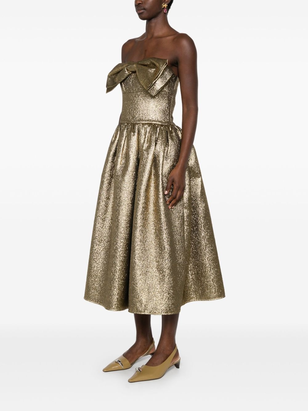 metallic midi dress - 3