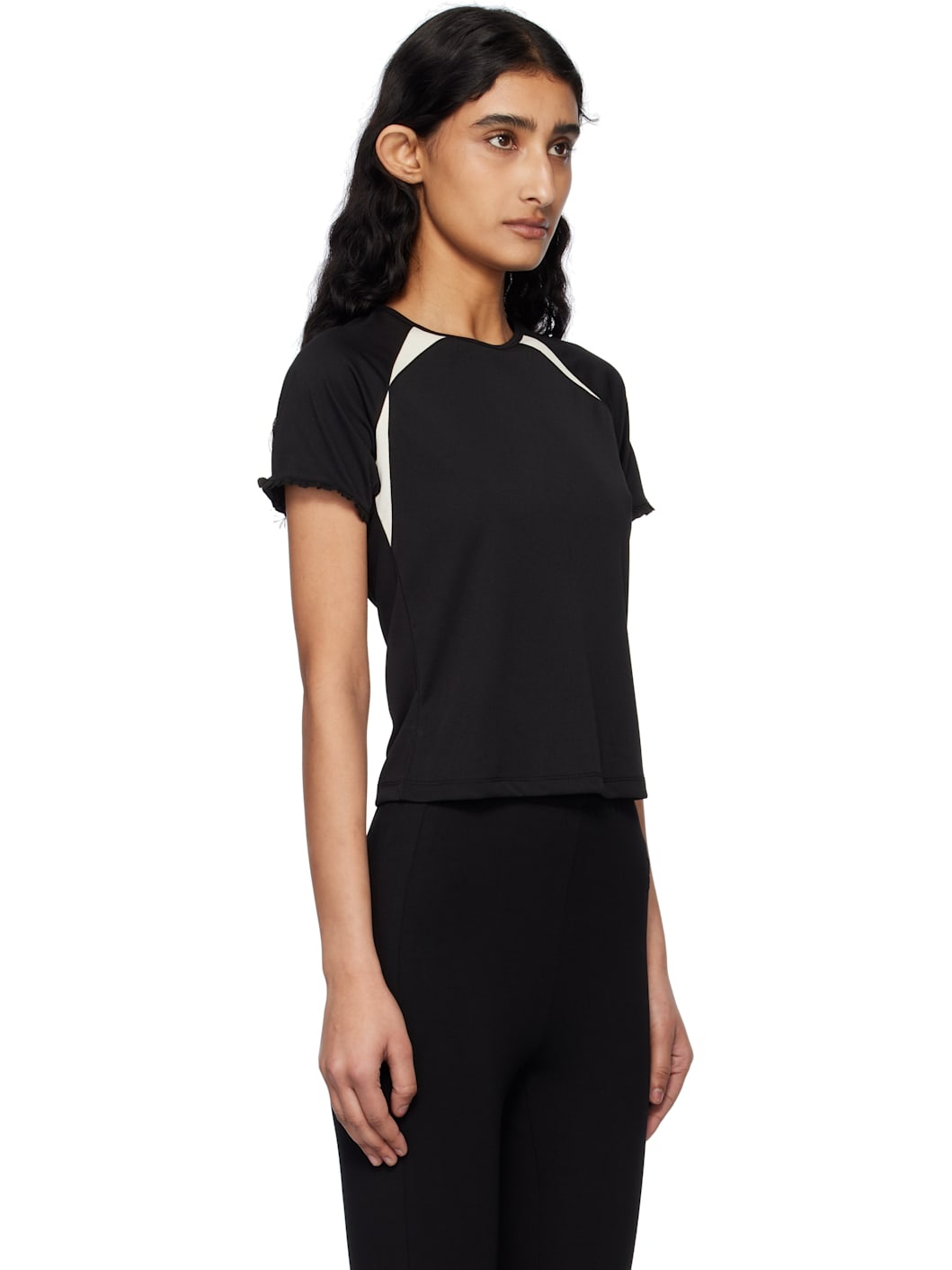 Black Frill Backless T-shirt - 2