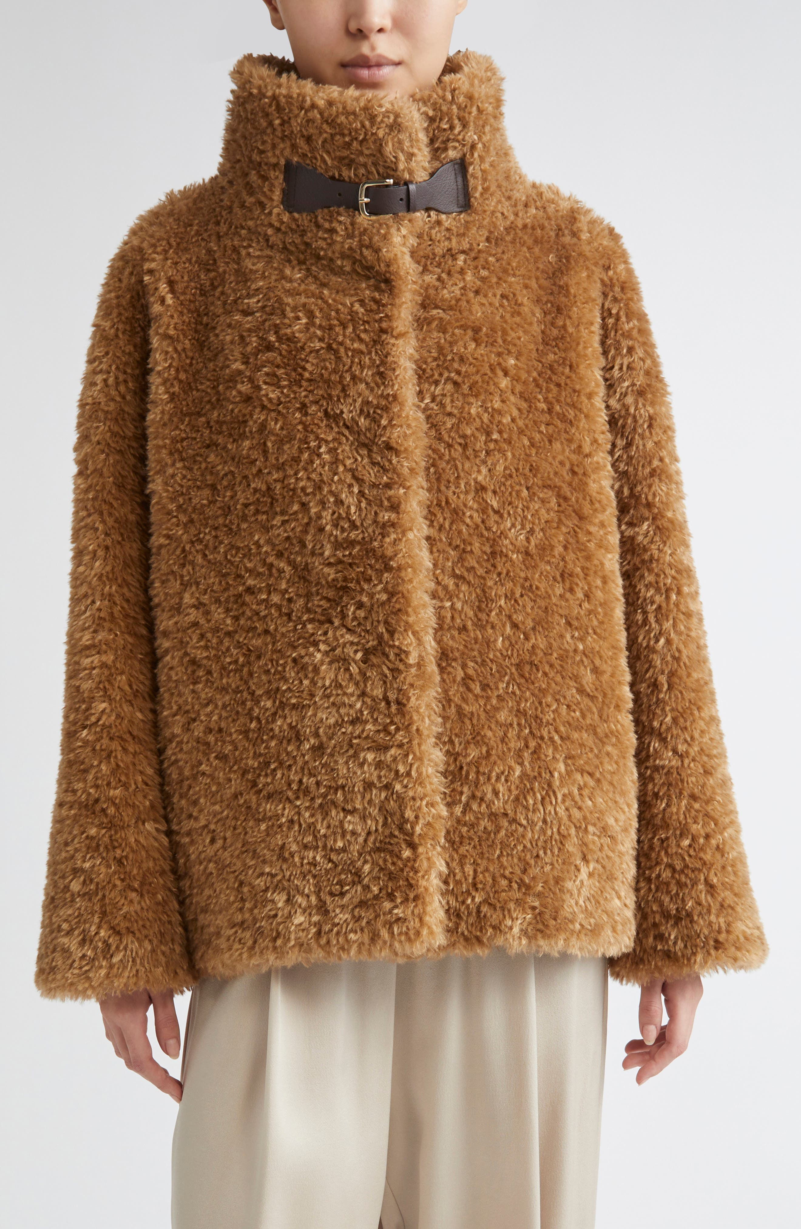 Herno Curly Faux Fur Jacket in Sabbia at Nordstrom - 1