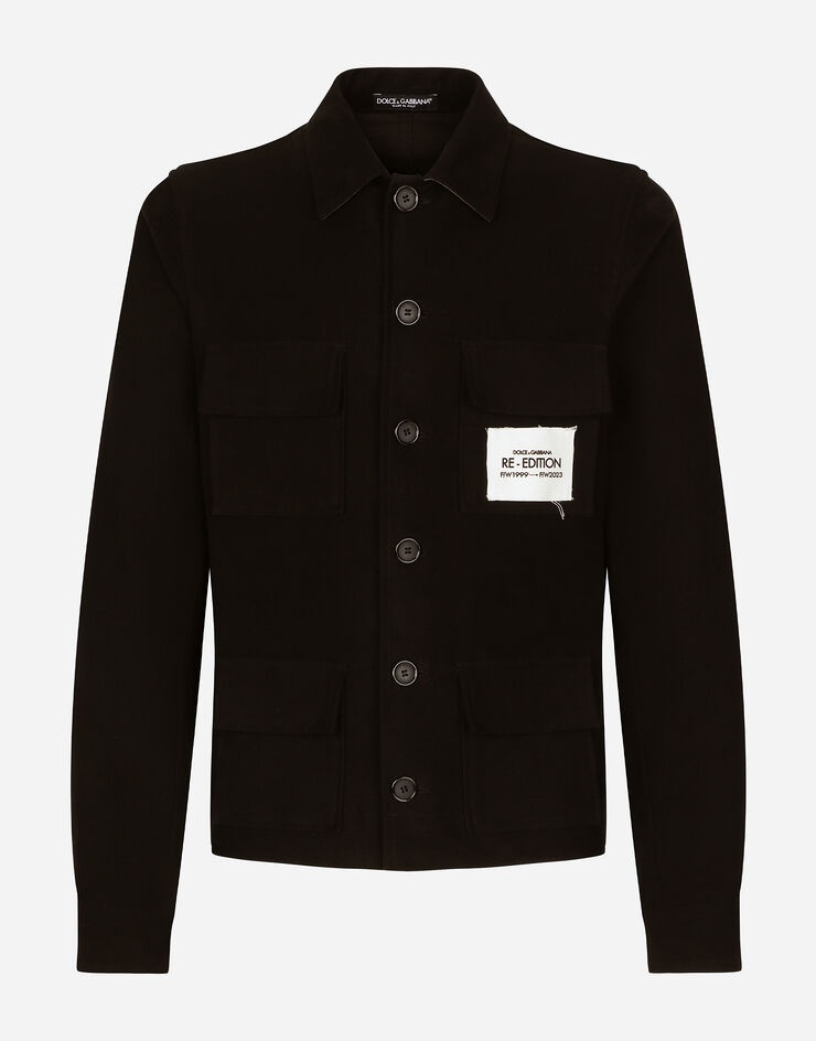 Sporty stretch fustian shirt with multiple pockets - 1