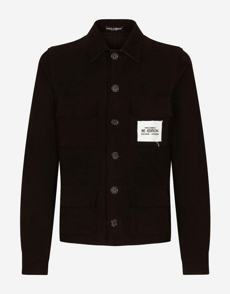 Sporty stretch fustian shirt with multiple pockets 1