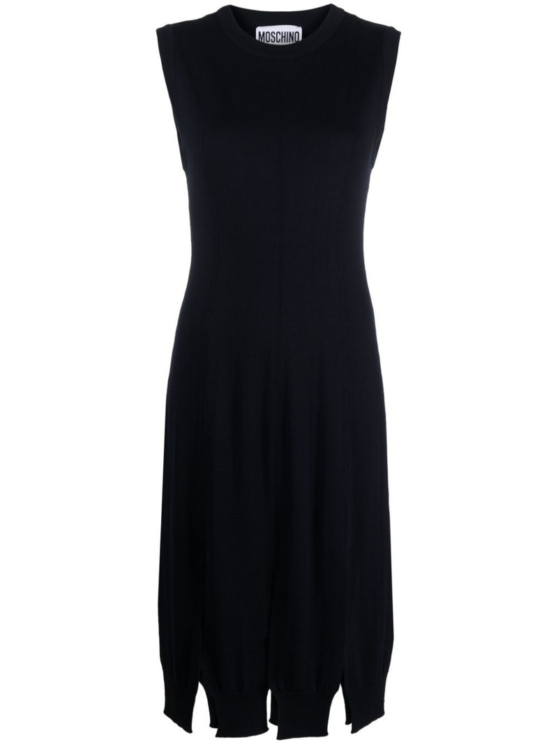 slit-detailing sleeveless knit dress 1