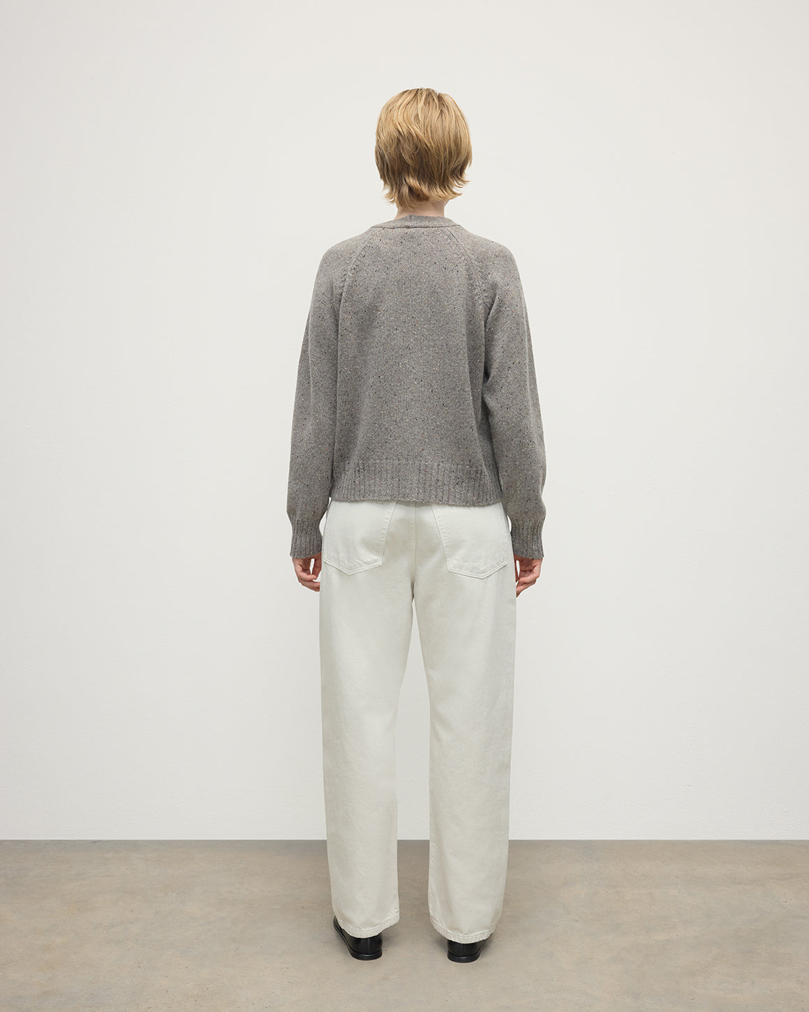 Donegal Cashmere Grey V Neck Cardigan - 4