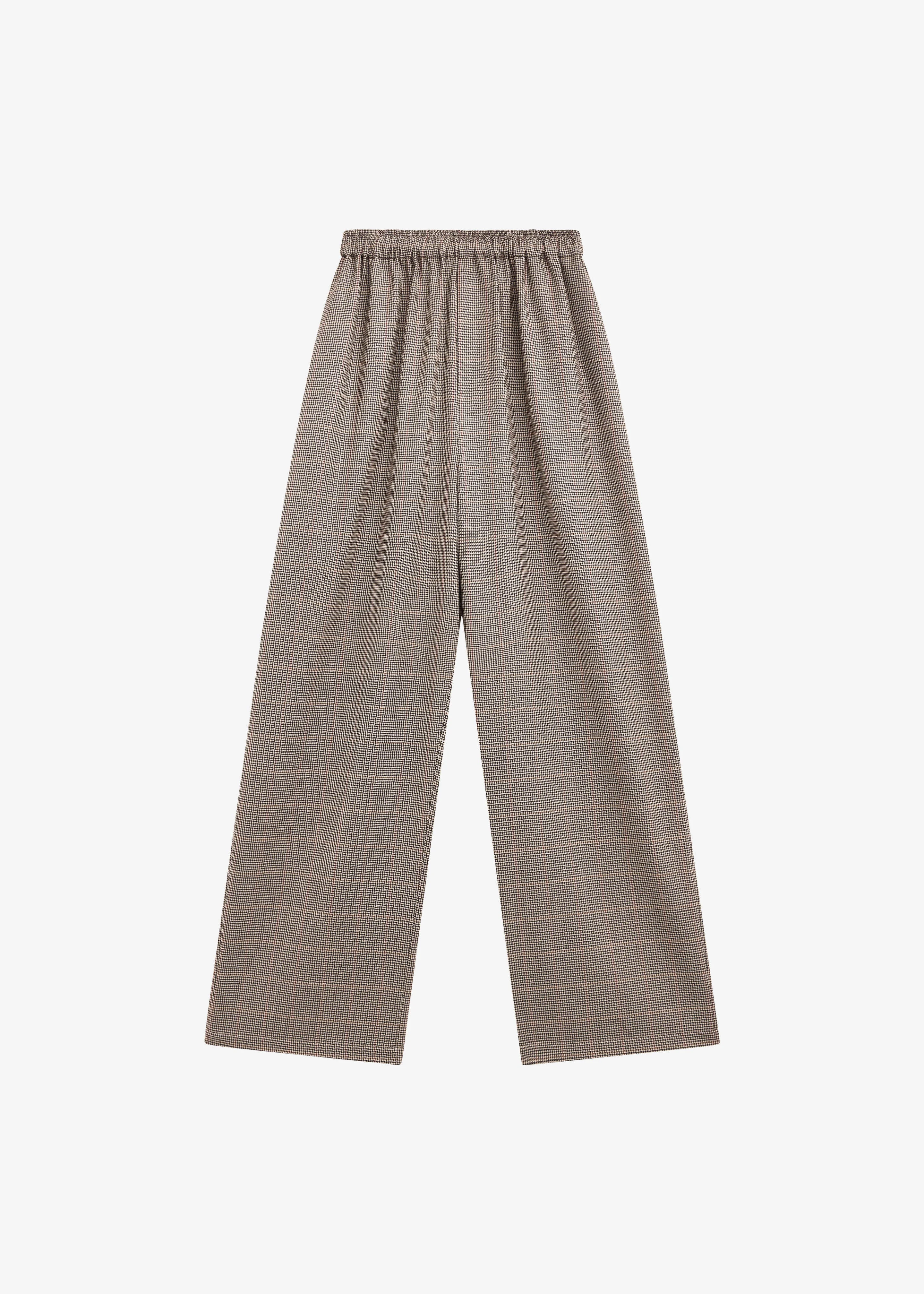 Baxter Houndstooth Track Pants - Beige - 1