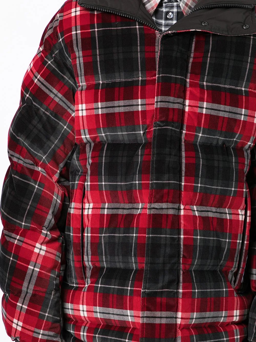 reversible plaid puffer jacket - 5