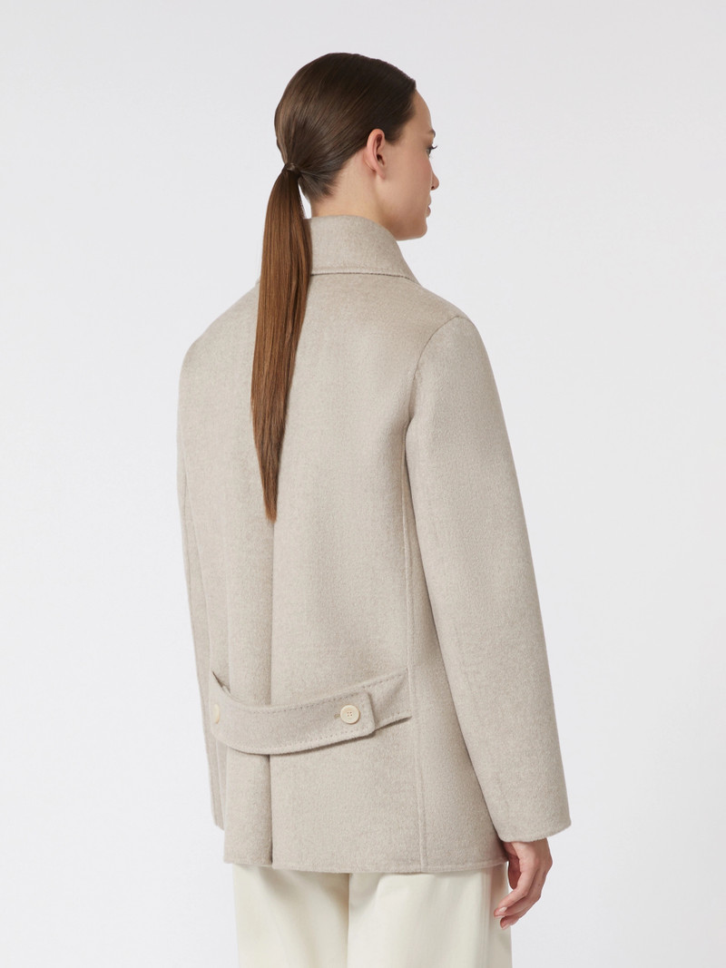 MAESA Double-breasted cashmere pea coat - SAND 4