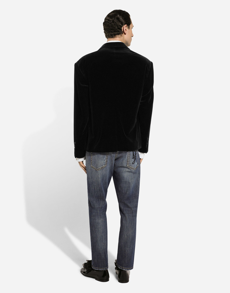 Oversize single-breasted velvet jacket 3