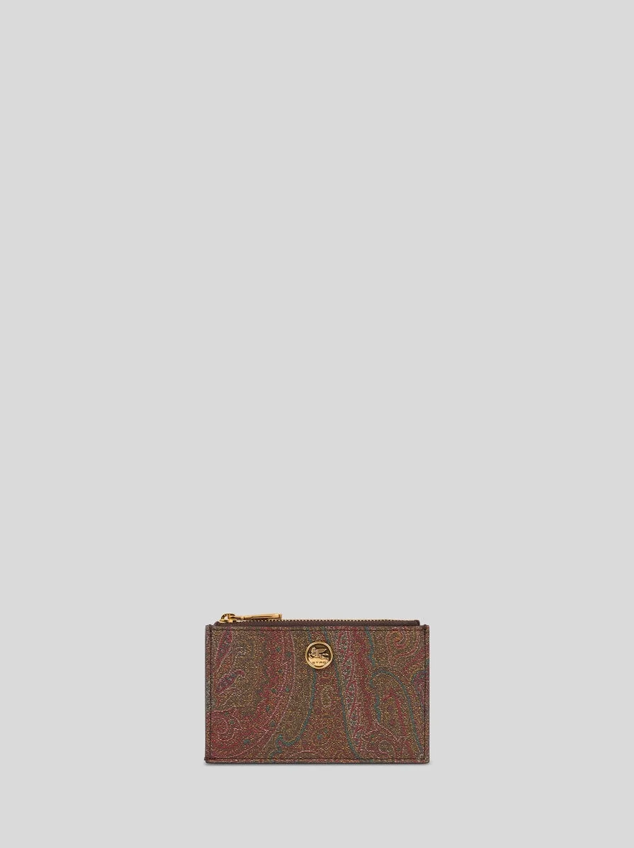ARNICA AND LEATHER CARD HOLDER WITH COIN - 1