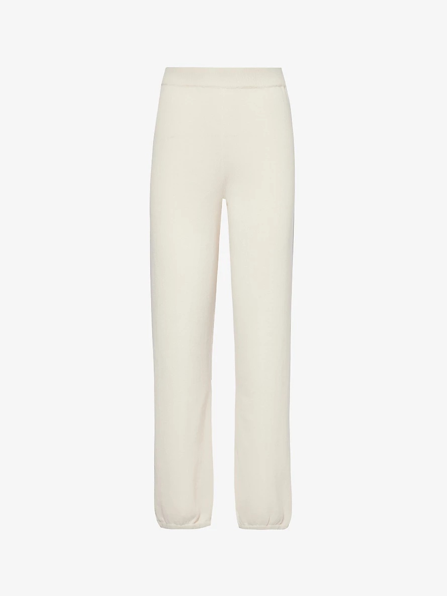 Relaxed-fit cotton and cashmere-blend trousers - 1