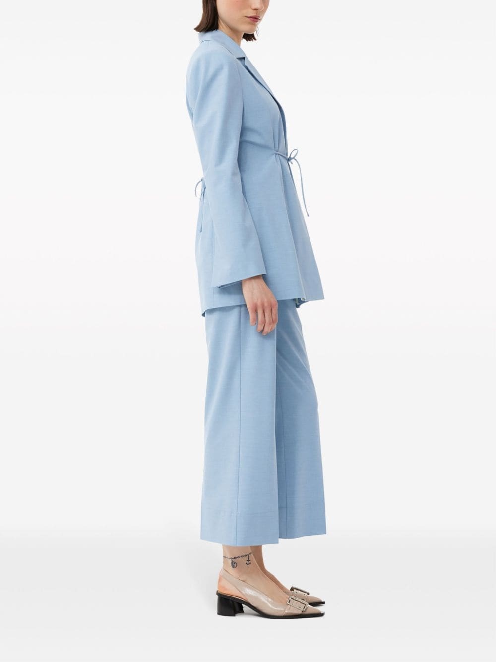 notched-lapels string-tie blazer - 3