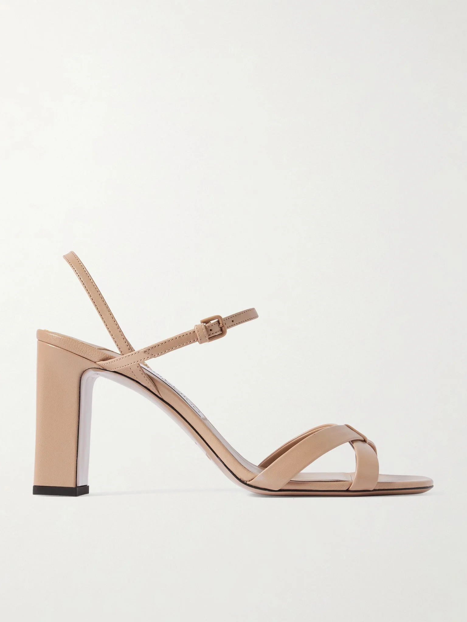 Elsy 85 leather sandals Beige - 1