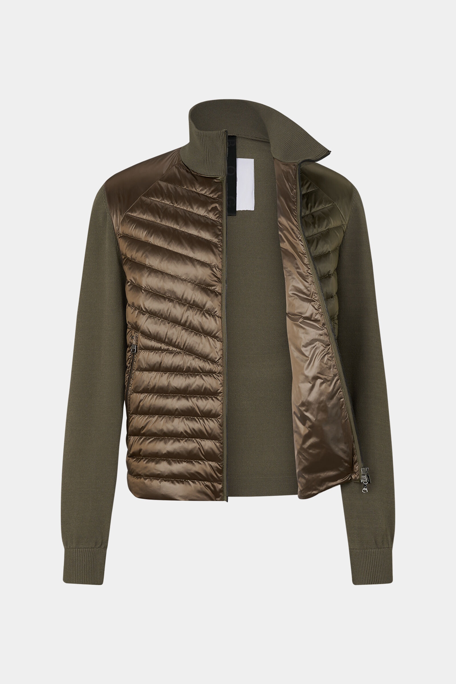 Alexio Down knit jacket in Khaki - 7