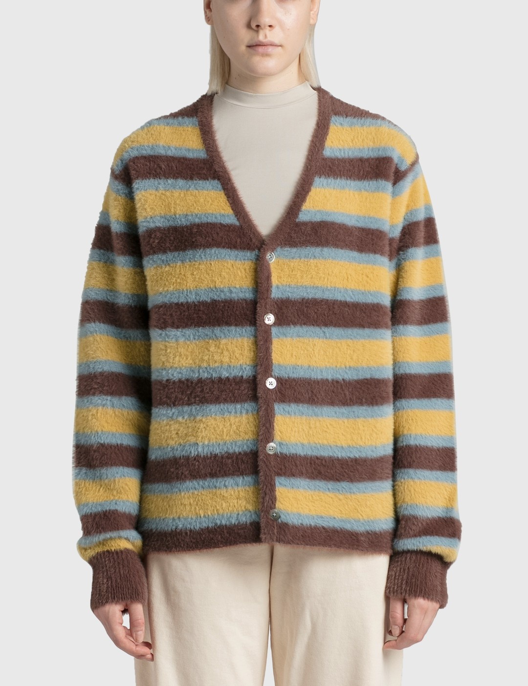 HORIZONTAL STRIPE CARDIGAN - 1