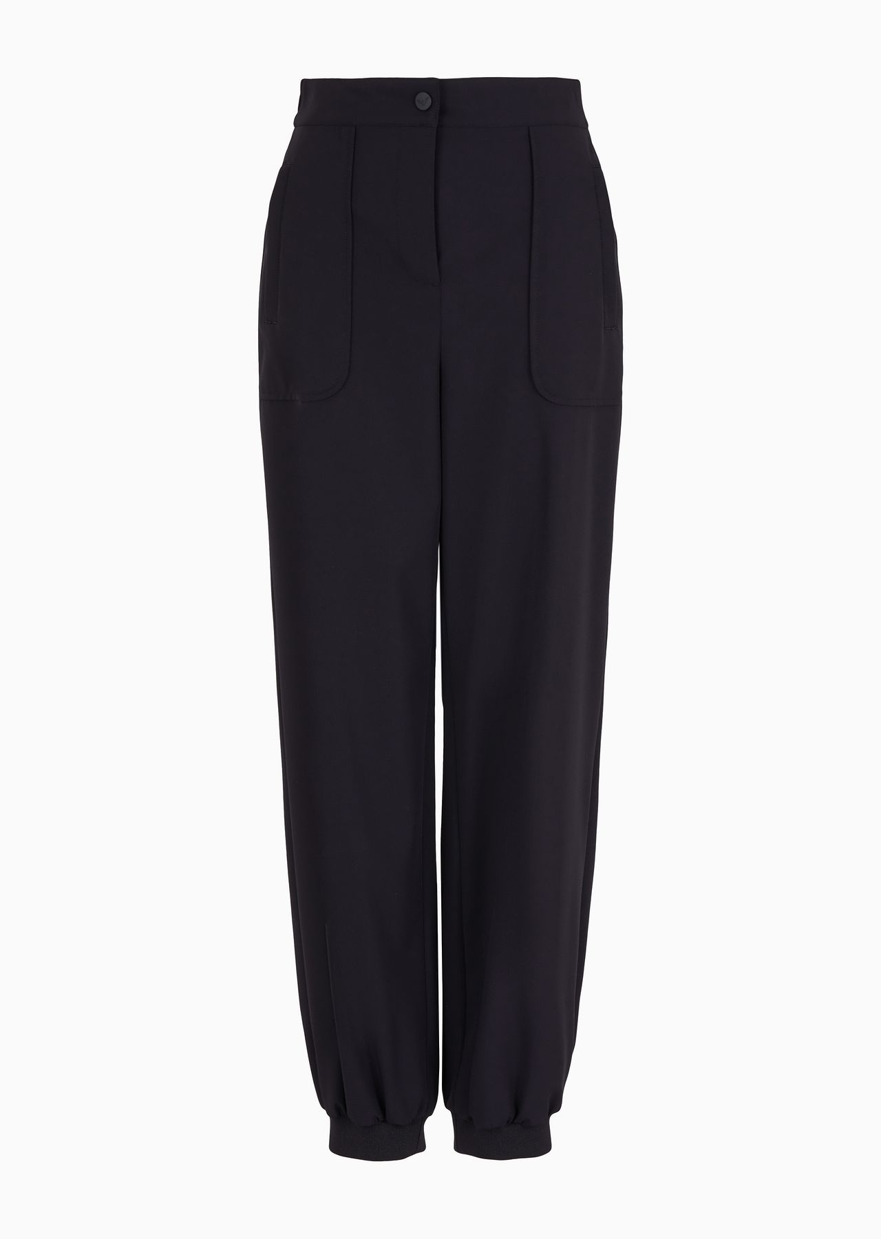 Shiny, stretch fabric cargo trousers - 1