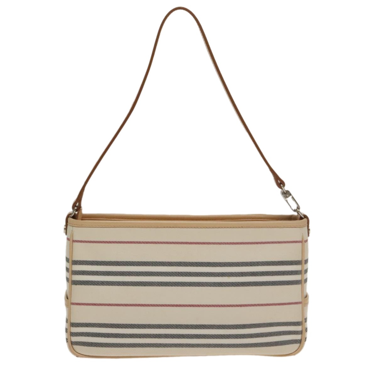 Burberry Nova Check Shoulder Bag Canvas Leather Beige White - 3