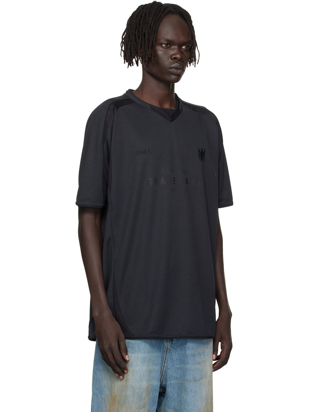 Black Trademark Football Jersey - 2