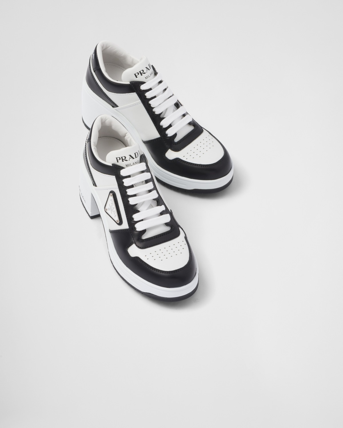Downtown high-heeled leather sneakers - 4