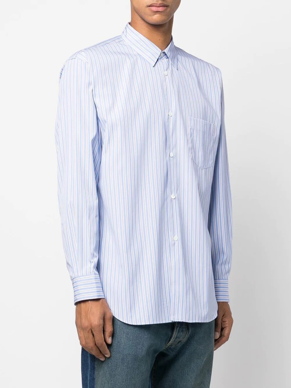 all-over stripe-print shirt - 3