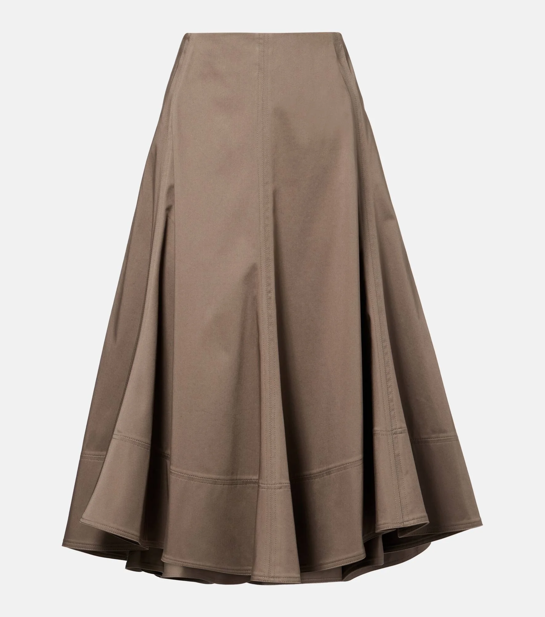 Janan cotton-blend sateen midi skirt - 1