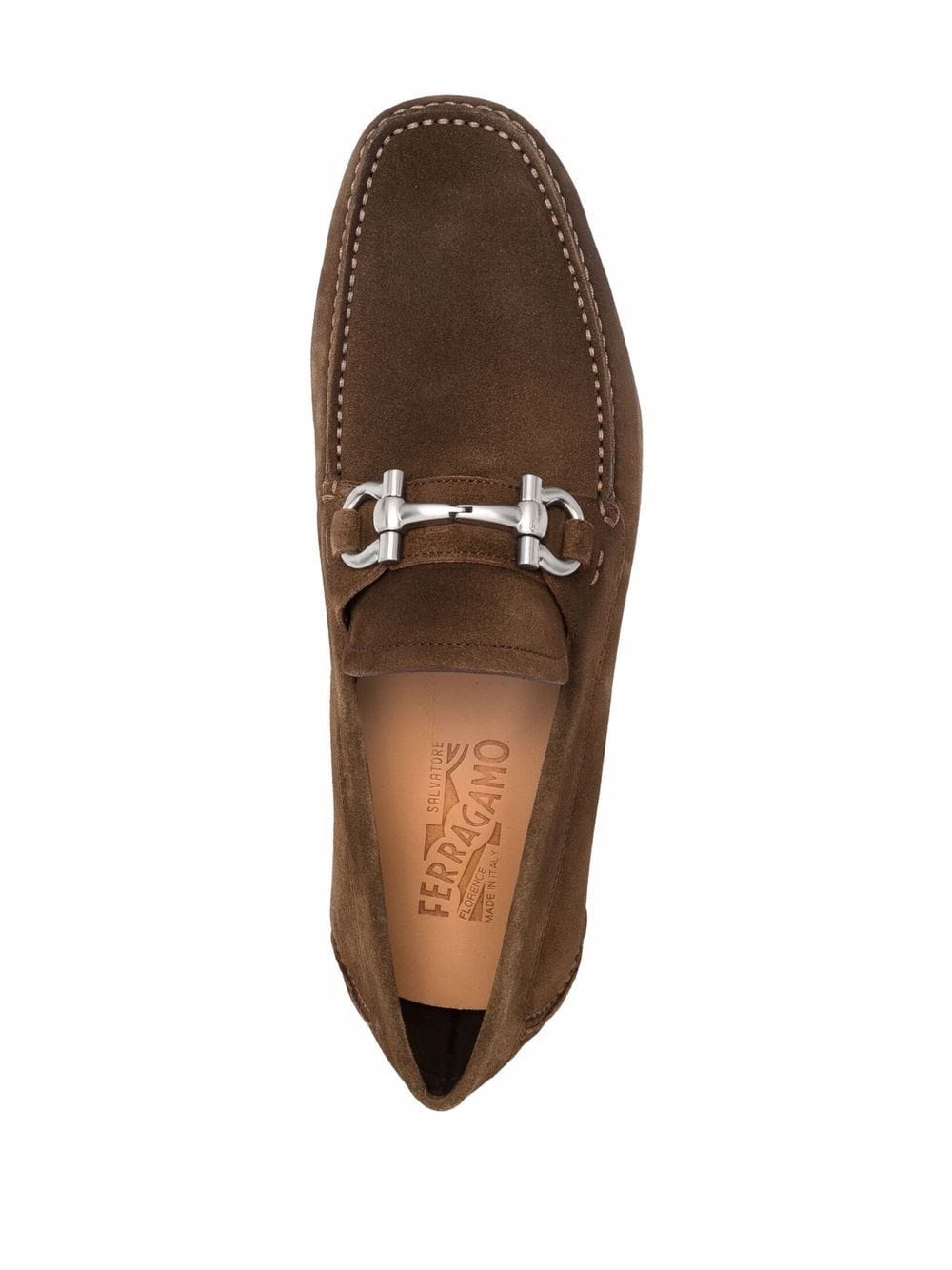 Gancini plaque suede loafers - 4