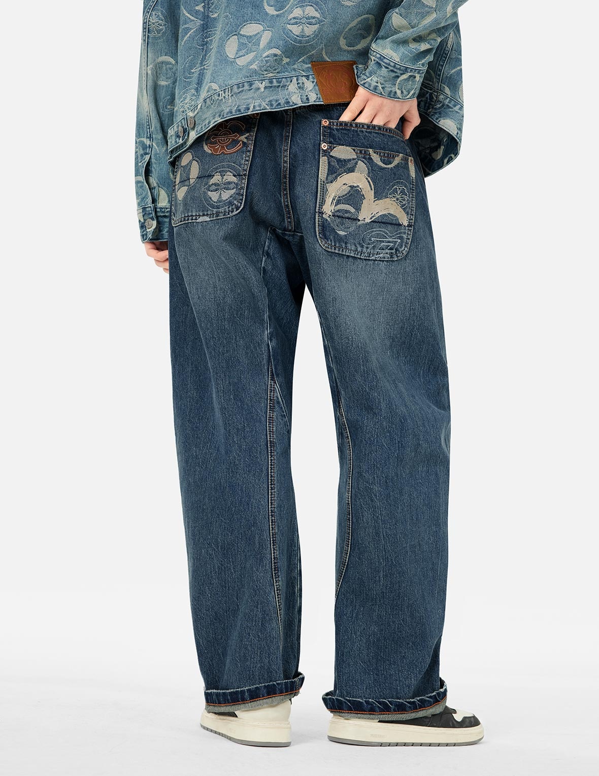Kamon Jacquard Pockets 3D Fit Jeans - 5