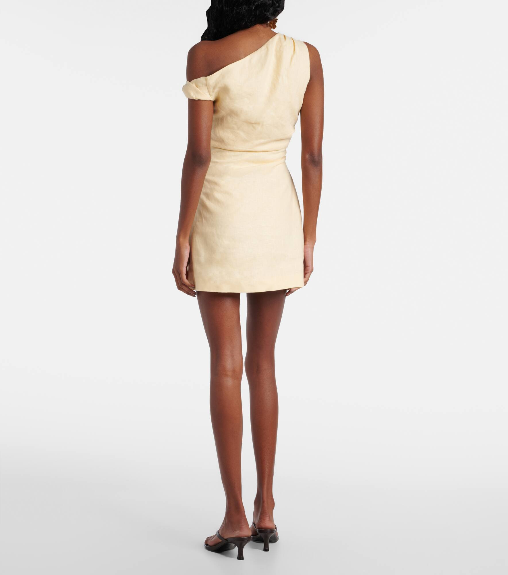 Iris one-shoulder linen minidress - 3