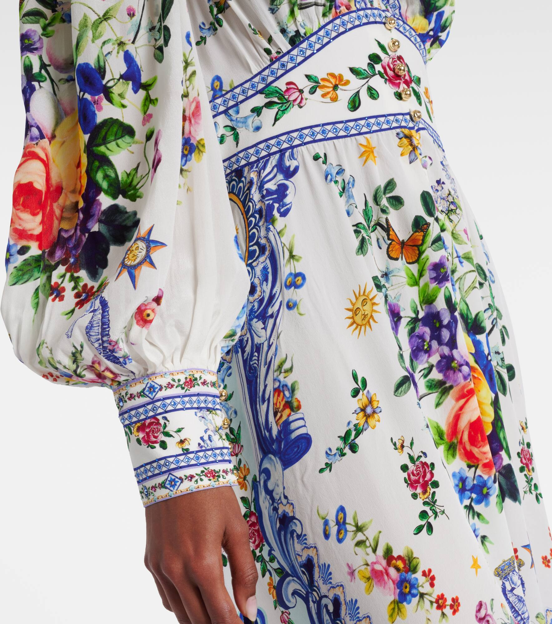 Printed silk crêpe maxi dress - 5