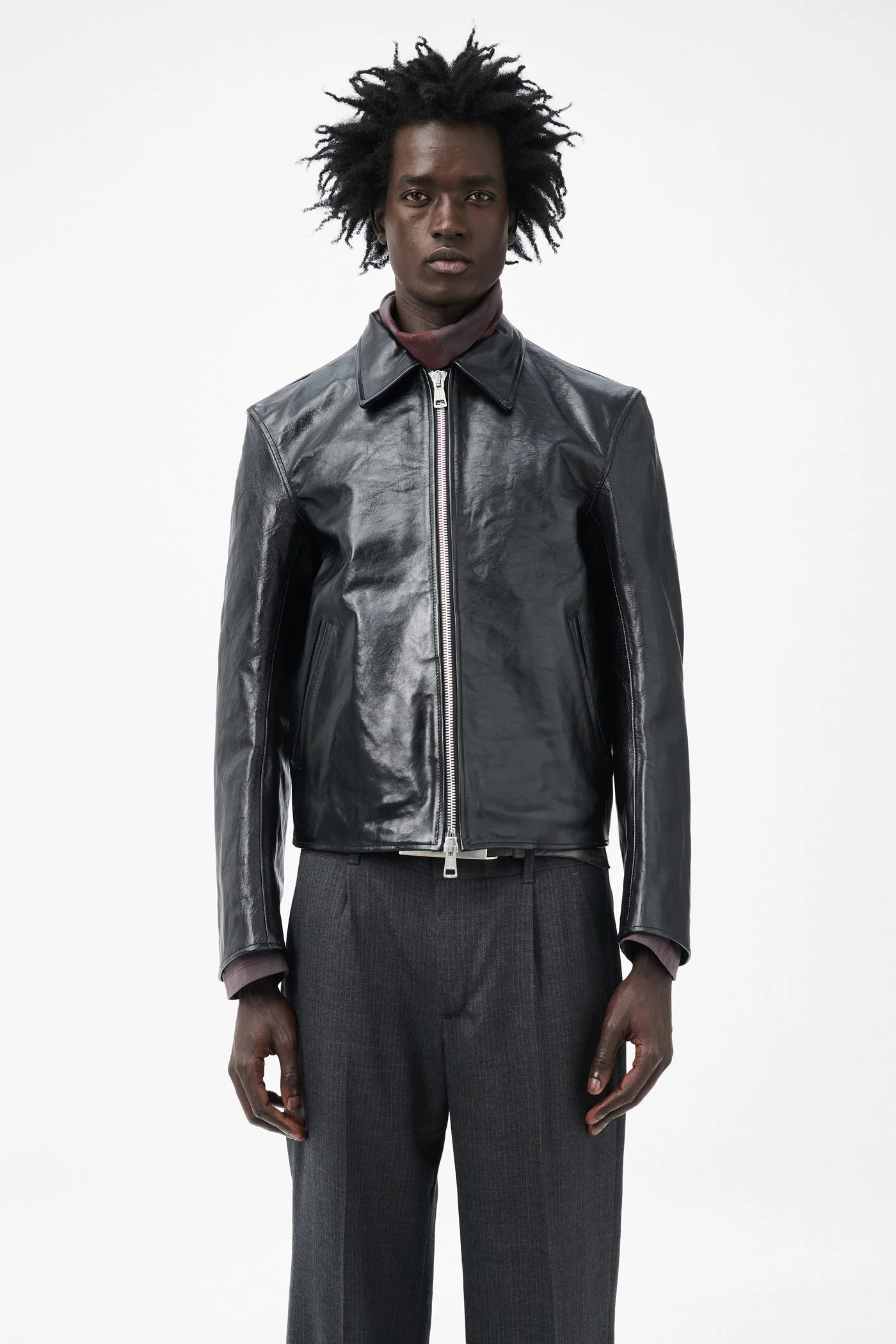 Our Legacy Mini Jacket Top Dyed Black Leather | REVERSIBLE