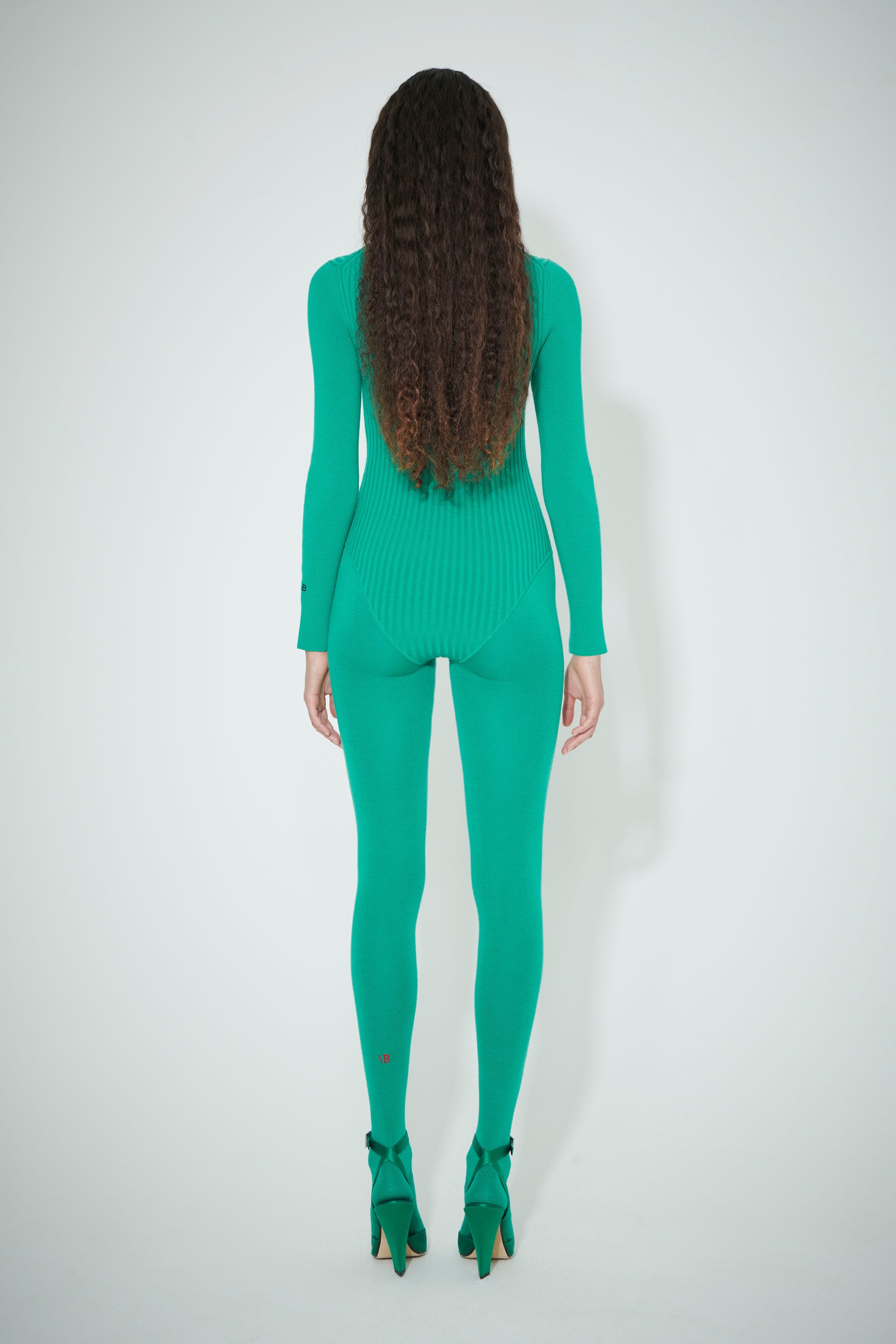 Polo Neck Jumpsuit in Bright Green - 5